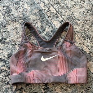 Nike Women's Charcoal and Coral Sports Bra